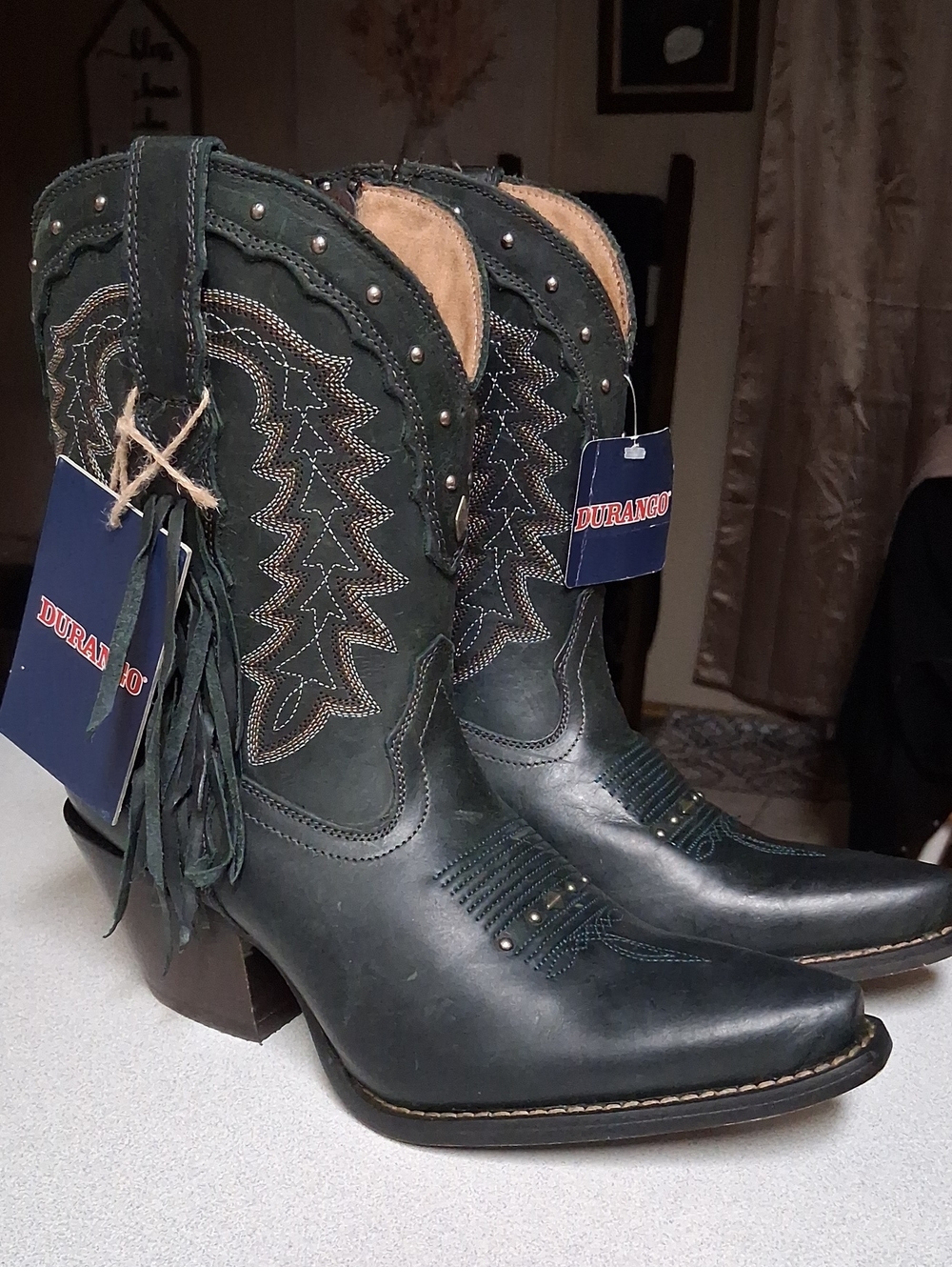 BNWT DURANGO CRUSH WESTERN BOOTIE IN VINTAGE TEAL SIZE 7.5M